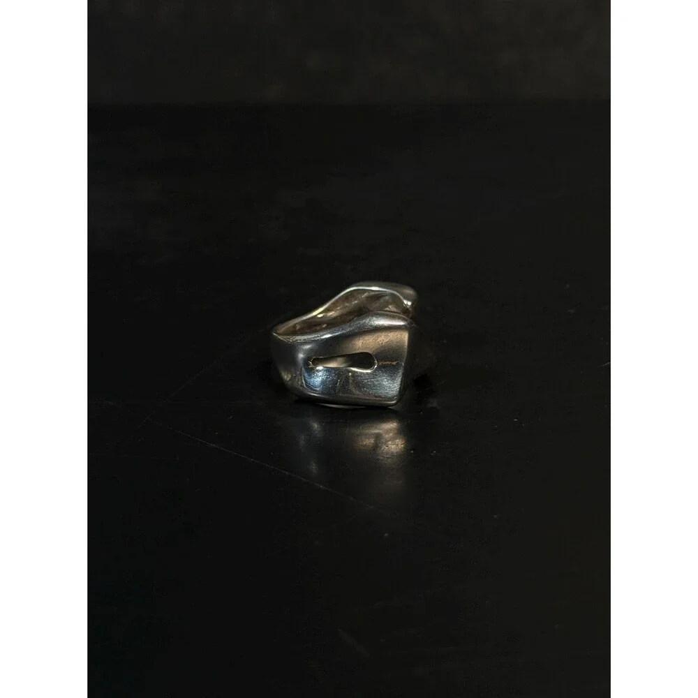 Vintage TOVE Norway 925 Sterling Silver Modernist Wrap Ring Size 6